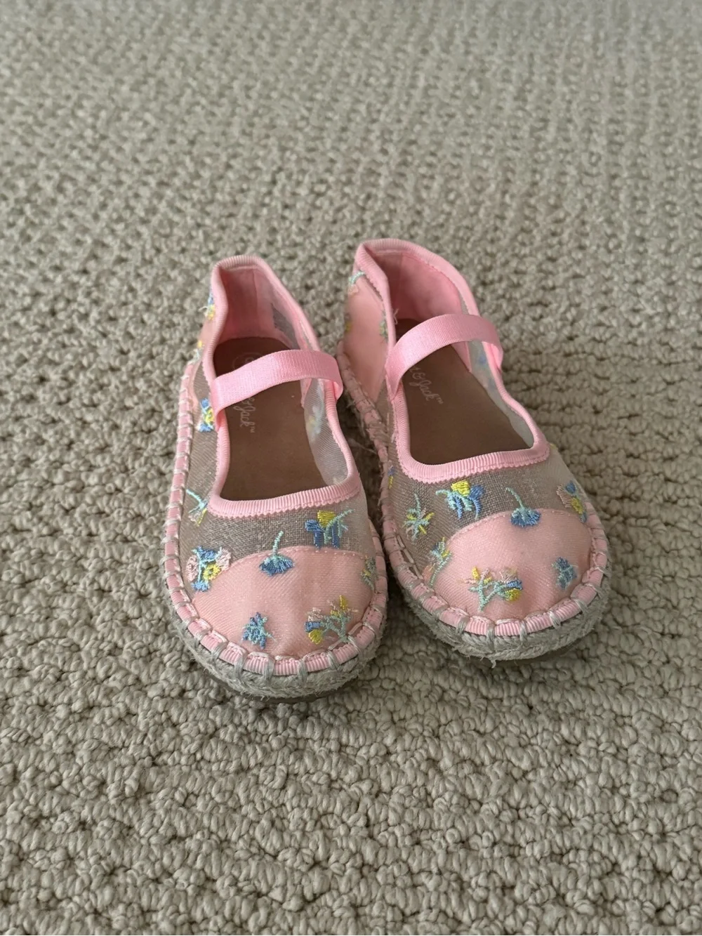 Cat & Jack Pink Floral Mary Jane Espadrilles